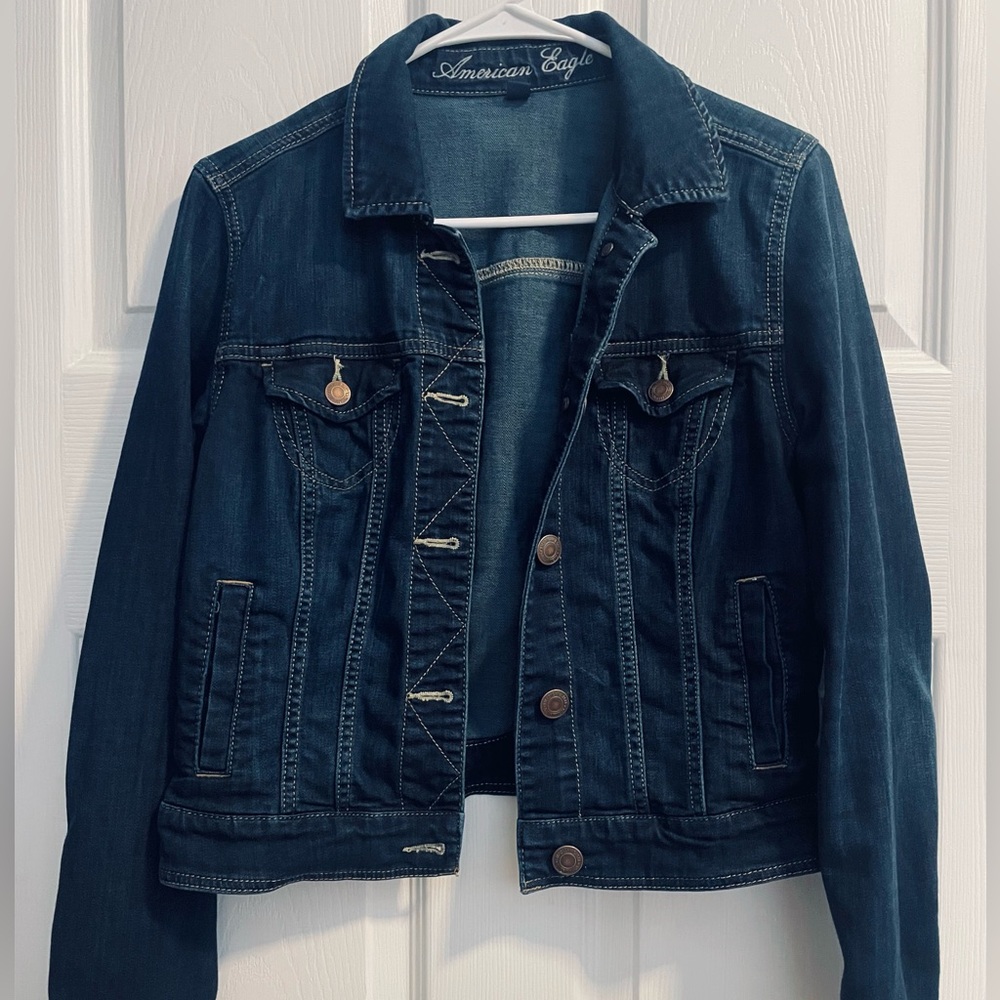 American Eagle Outfitters Dark Blue Jean Jacket